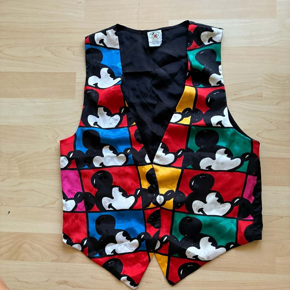 Vintage 90s Mickey & Co. Disney Colorblock Pop Art Mickey Mouse Vest